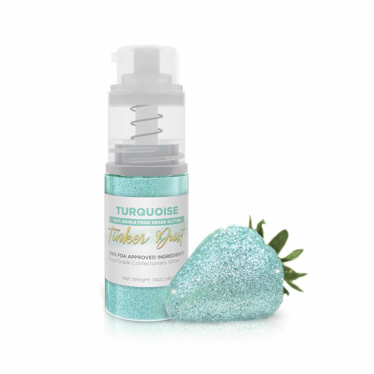 Bakell - Turquoise Tinker Dust Edible Glitter (4g, 1x Spray Pump) for Food, Desserts, and Beverages!